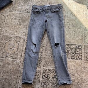 Banana Republic Gray Ripped Skinny Jeans